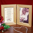 Marriage Takes Three Natural Wood Bi-Fold Personalized Picture Frame 920817