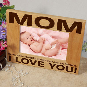 Mother's Day Personalized Wooden Picture Frame...Three Little Words