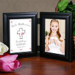 My 1st Holy Communion Black Bi-Fold Personalized Picture Frame