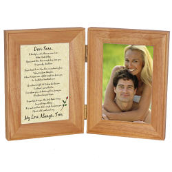 To My Love... Natural Wood Bi-Fold Personalized Picture Frame