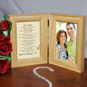Love Picture Frame on To My Love  Natural Wood Bi Fold Personalized Picture Frame