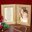 To My Mom... Natural Wood Bi-Fold Personalized Picture Frame