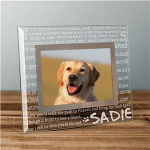 Engraved Til' the End Pet Memorial Glass Frame | Personalized Picture Frames