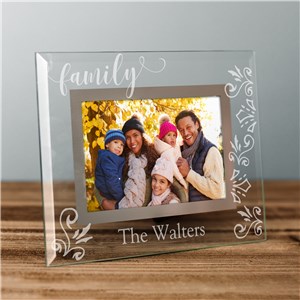 Personalized Decorative Family Name Glass Frame | Personalized Family Frame