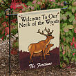 Neck of the Woods Personalized Garden Flag