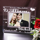 Mr. and Mrs. Wedding Glass Picture Frame