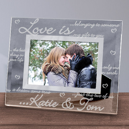 Personalized Love Is Glass Picture Frame GiftsForYouNow