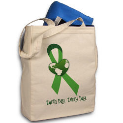 Earth Day Every Day Personalized Canvas Reusable Tote Bag