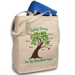 Going Green Personalized Canvas Reusable Tote Bag