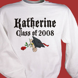 Diploma Rose Class Of Personalized Graduation Sweatshirt