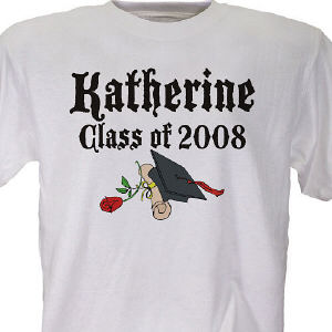 Diploma Rose Class Of Personalized Graduation T-Shirt
