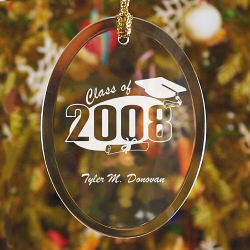 Graduation Personalized Jade Glass Ornament
