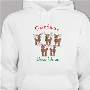 Personalized Reindeer Hooded Sweatshirt