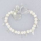 Engraved Freshwater Pearl Angel and Faith Bracelet D1BP1235