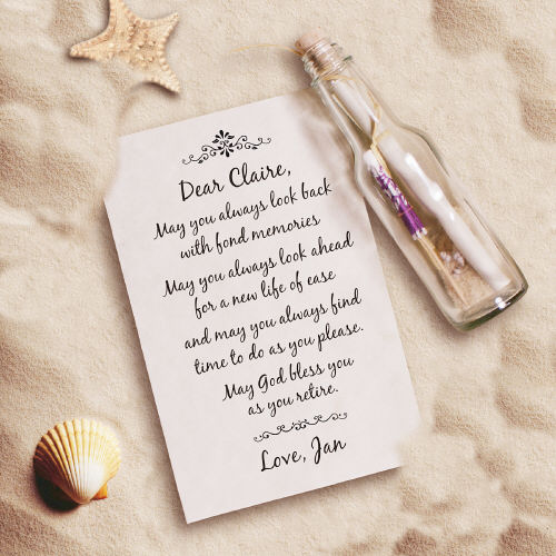 As You Retire... Retirement Message In A Bottle