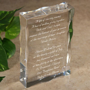 Wedding Invitation Personalized Keepsake Block