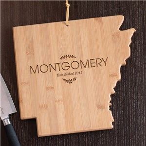 Personalized Family Name Arkansas State Cutting Board | Personalized Cutting Boards