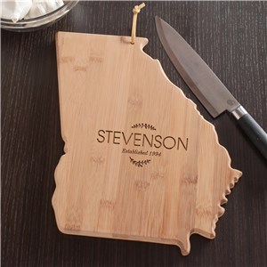 Personalized Family Name Georgia State Cutting Board | Personalized Cutting Board