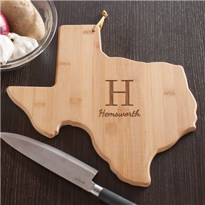 Personalized Family Initial Texas State Cutting Board | Personalized Cutting Board
