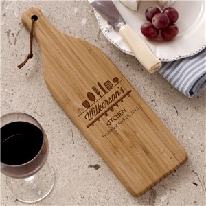 Engraved Utensils Large Wine Bottle Cutting Board L10979168X