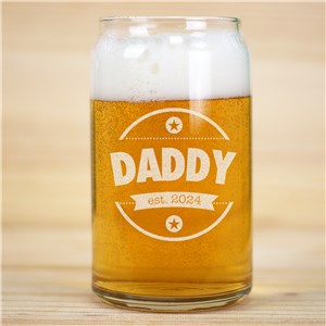 Engraved grandpa beer Can Glass | Bar Gifts for Dad