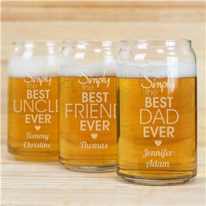 Engraved Simply the Best Beer Can Glass | Personalized Barware Gifts For Dad