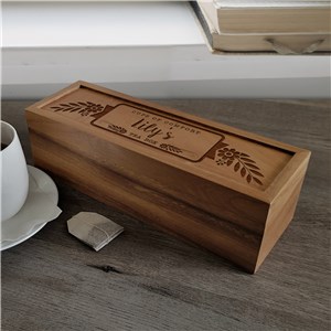 Engraved Cups Of Comfort Acacia Tea Box L13219425