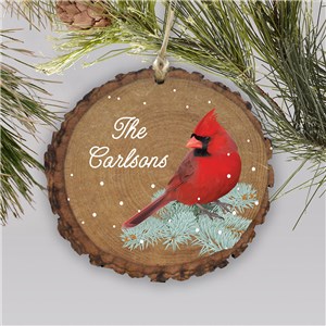Cardinal Wood Ornament | Personalized Rustic Cardinal Ornament