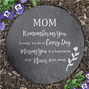 Engraved Remembering You Is Memorial Round Slate Stone  L14948414