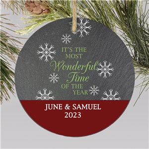 It's The Most Wonderful Time Of The Year Slate Ornament
