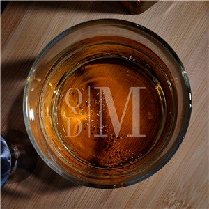 Monogram Whiskey Rocks Glass With Bottom Engraving L19012196N