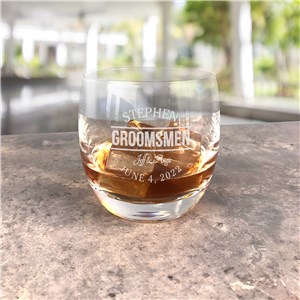 Engraved Groomsmen Whiskey Glass
