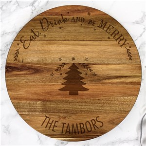 Engraved Eat Drink & Be Merry Lazy Susan L21785413
