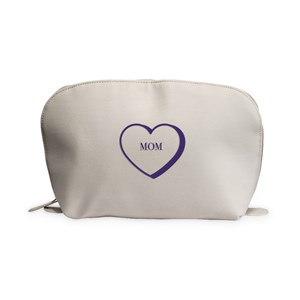Embroidered Name Or Message In Heart Vegan Leather Toiletry Bag L22148376