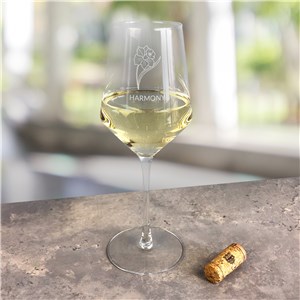 Engraved Birth Month White Wine Estate Glass L22214363