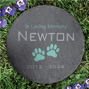 Personalized Pet Memorial Round Slate Stone  L22271414UV