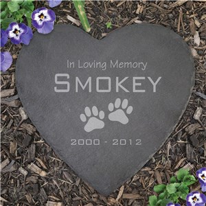 Personalized Pet Memorial Heart Slate Stone L22271415