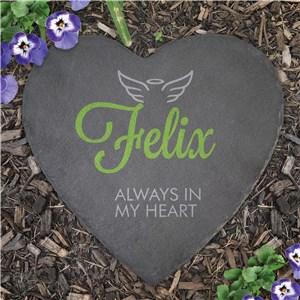 Personalized Always In Our Hearts Heart Slate Stone L22273415UV