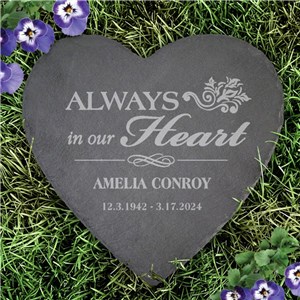 Engraved Memorial Heart Slate Stone L22274415
