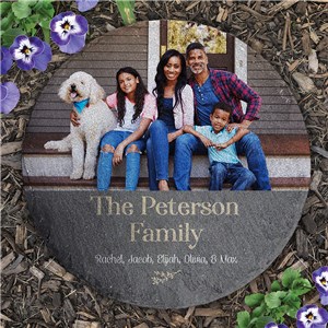 Personalized Photo and Message Round Slate Stone L22460414