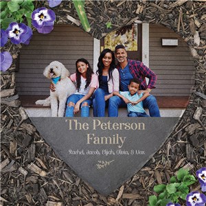 Personalized Photo and Message Heart Slate Stone L22460415
