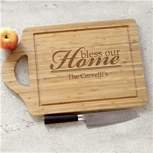 Engraved Bless Our Home Cheese Carving Board | Personalized Cutting Board