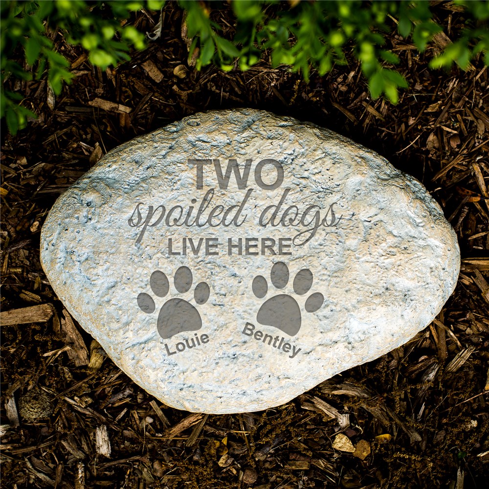 Engraved Spoiled Dog Garden Stone GiftsForYouNow