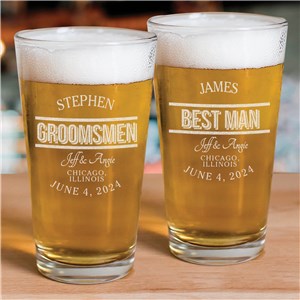 Engraved Groomsmen Beer Glass L7608142