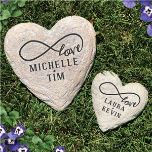 Engraved Infinity Heart Garden Stone | Romantic Home