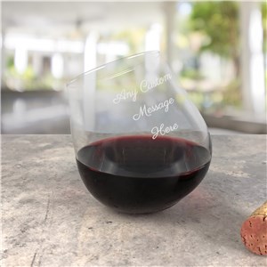 Engraved Any Message Tipsy Wine Glass L9401344
