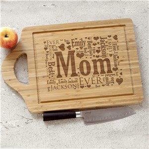 Engraved Mom Word-Art Cutting Board