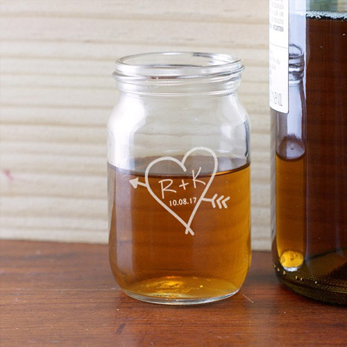 Engraved Couples Mason Jar Shot Glass GiftsForYouNow