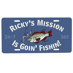 Fishin' is my Mission License Plate