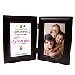922346 - Personalized Grandma Picture Frame   -  Is Sweet... Black Wood Bi-Fold Frame